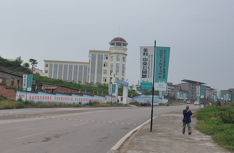 金科中央公园城小区灯杆道旗制作